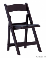 Resin Padded Folding Chair - Mahogany