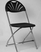 Black Plastic Fan Back Chair