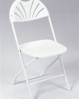 White Plastic Fan Back Chair