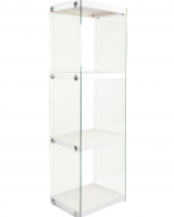 3 Tier Glass Bookshelf - White
